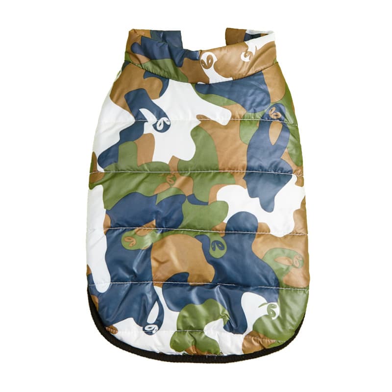 Chaqueta acolchada de camuflaje para mascotas