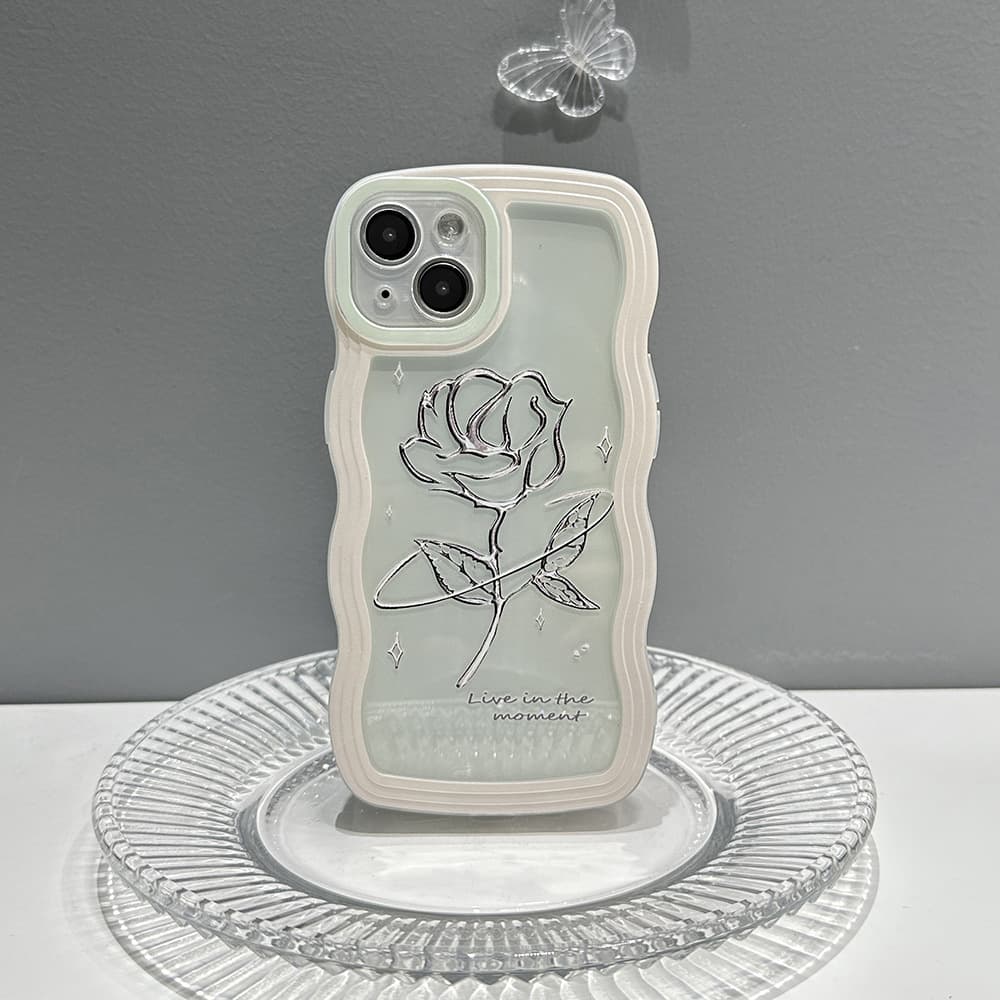 Funda silicona transparente con onda para iPhone