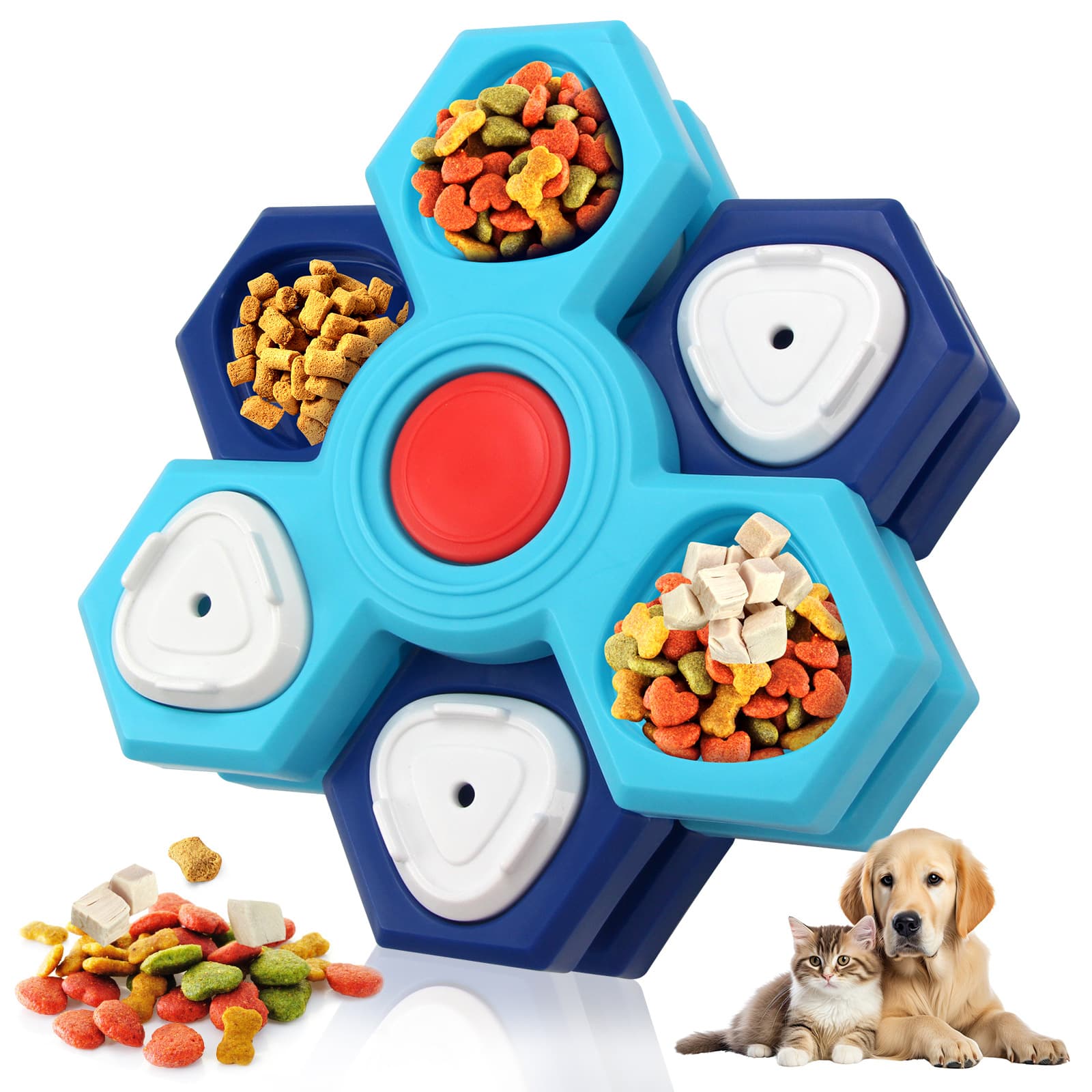 Comedero puzzle anti-atragantamiento de 4 capas para perros