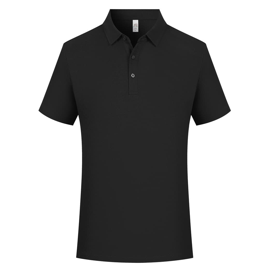 Polo de algodón de color sólido con manga corta