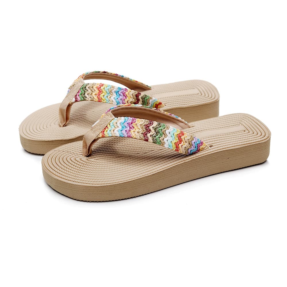 Sandalias de playa tipo chanclas con cuña para mujer