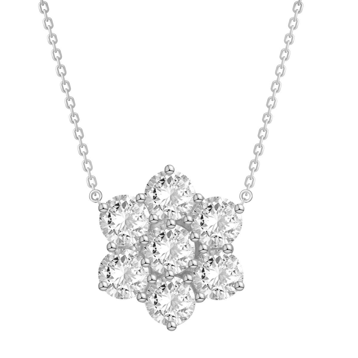 Collar de plata con copo de nieve geométrico