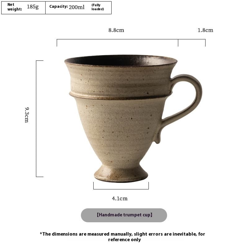 Taza de cerámica artesanal con diseño retro de lujo
