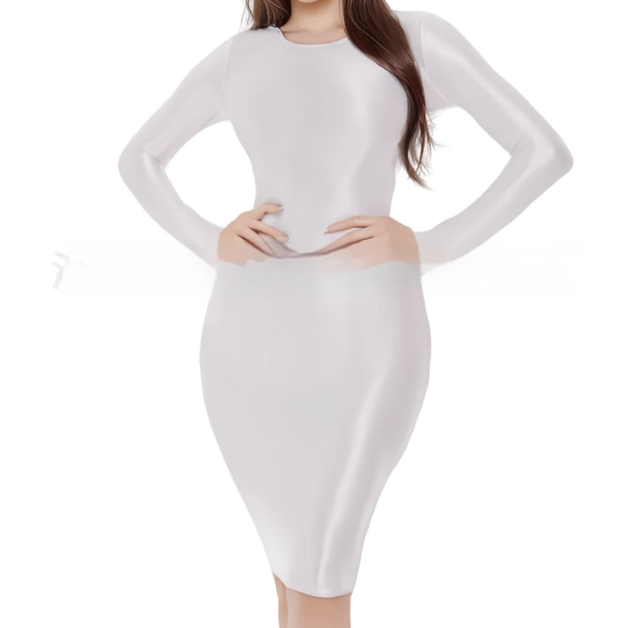 Falda ajustada de malla brillante talla grande