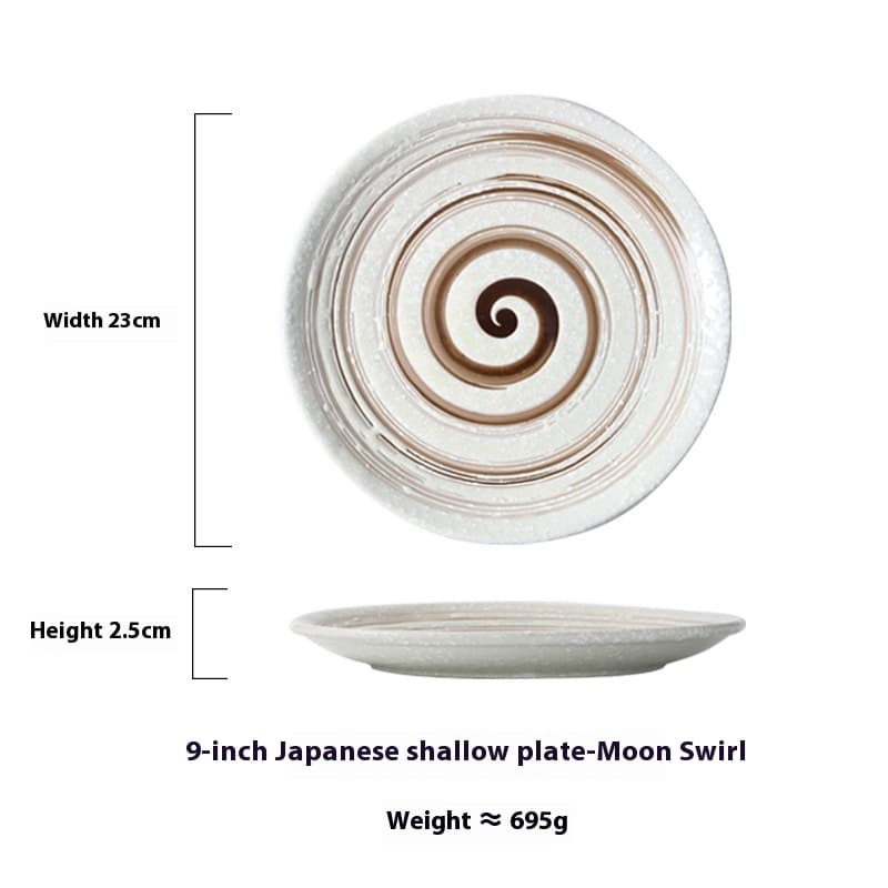Plato de porcelana japonés decorado poco profundo