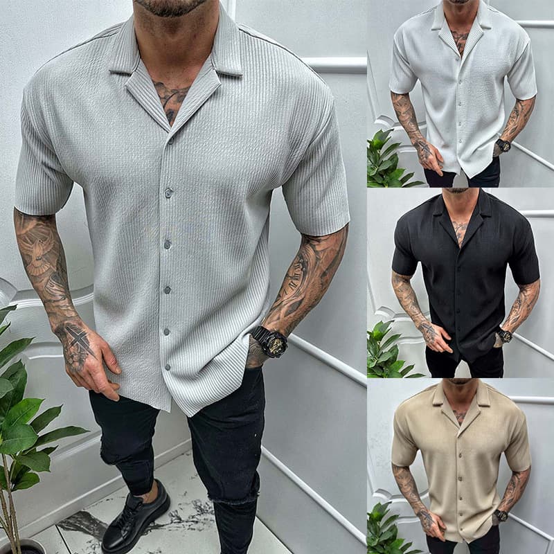Cardigan de punto de manga corta para hombre