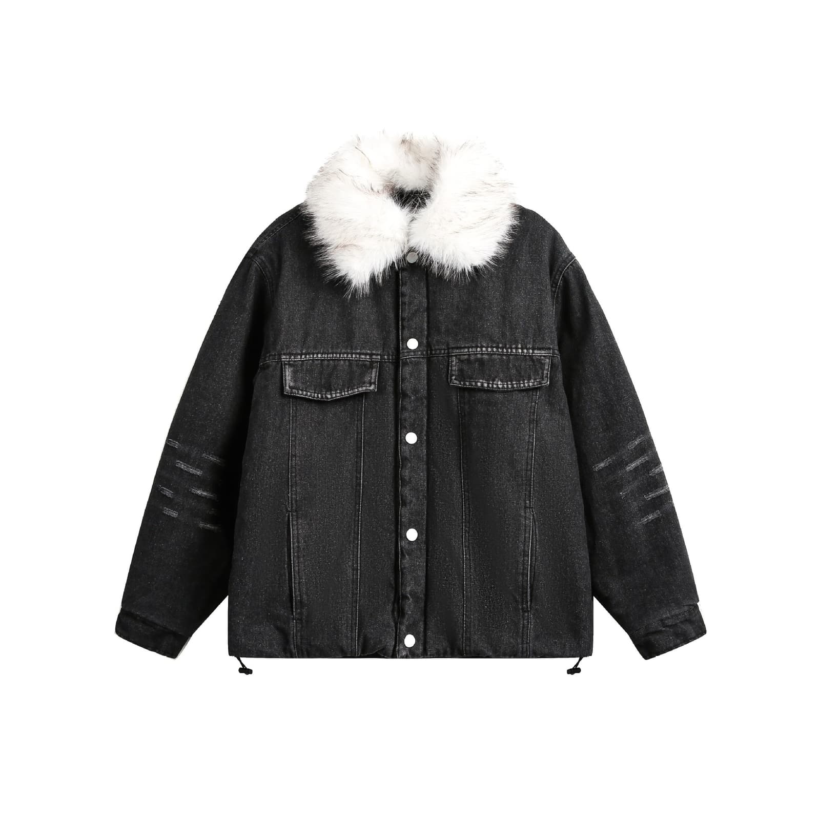 Chaqueta de mezclilla con cuello de peluche