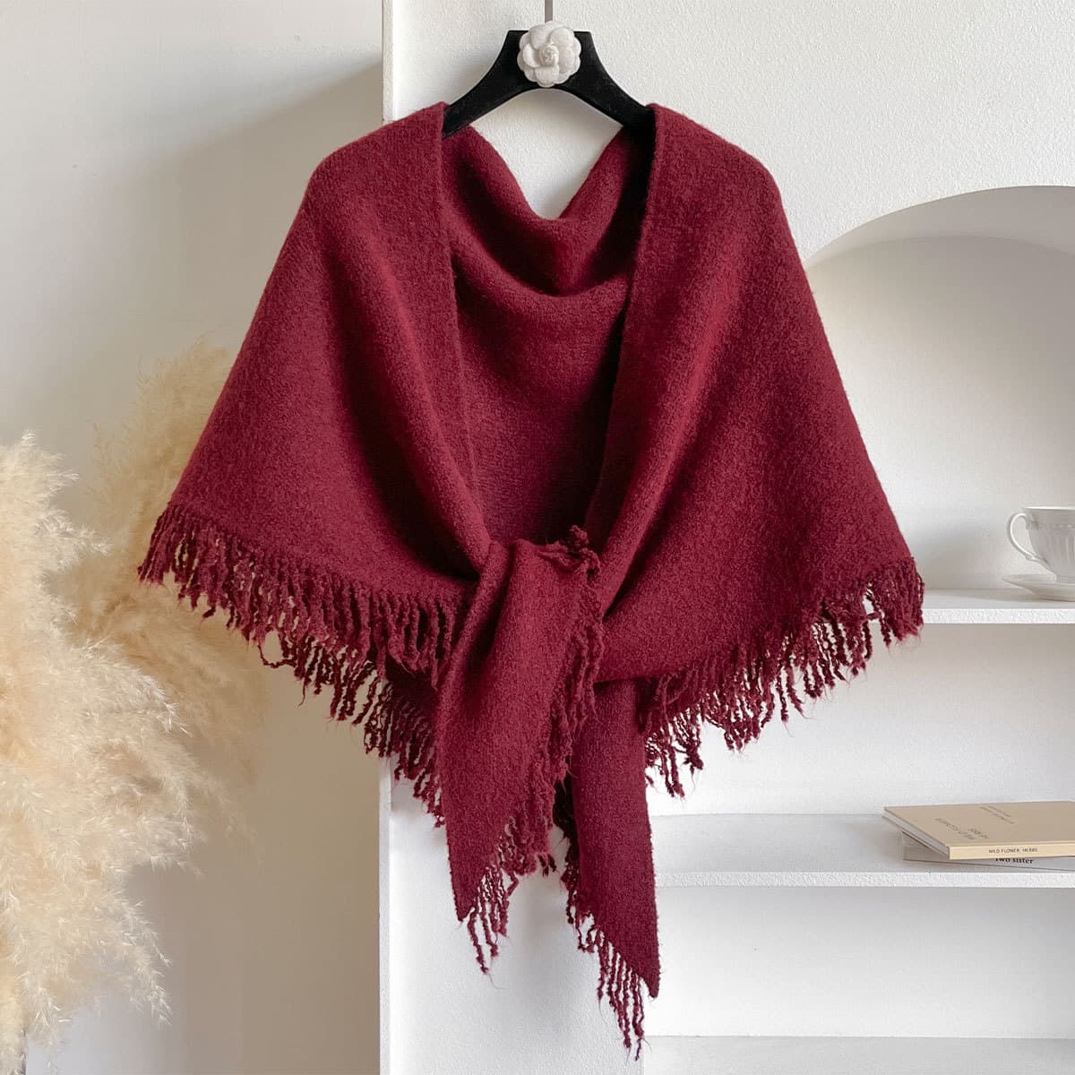 Bufanda versátil de color sólido para otoño e invierno