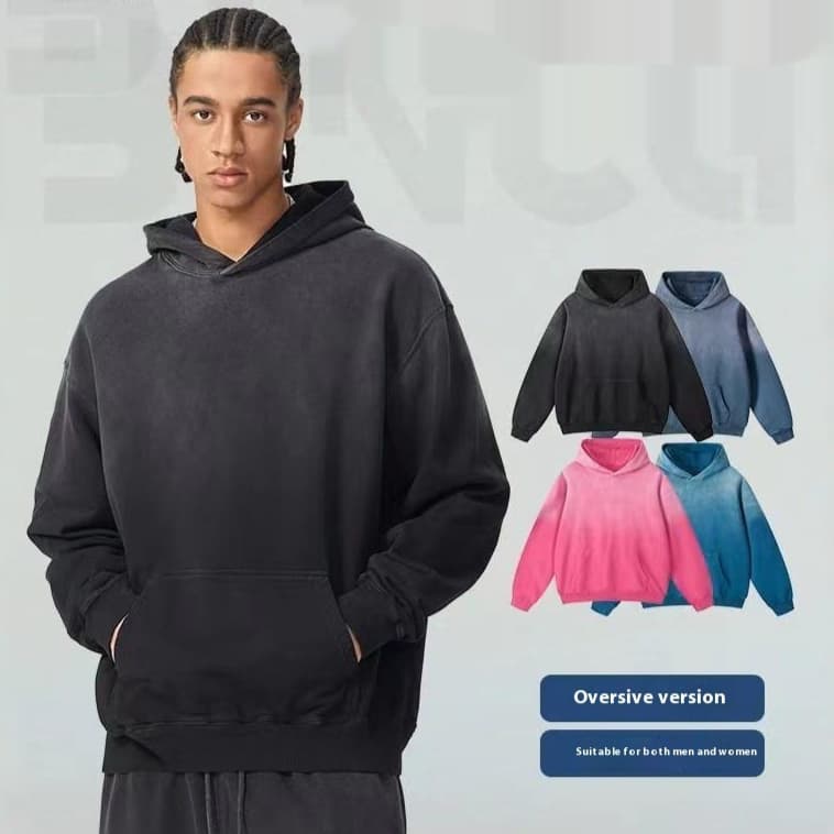 Sudadera con capucha desgastada para parejas