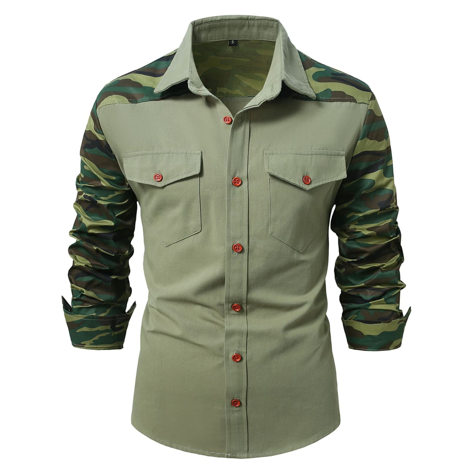Camisa de manga larga con camuflaje para hombre