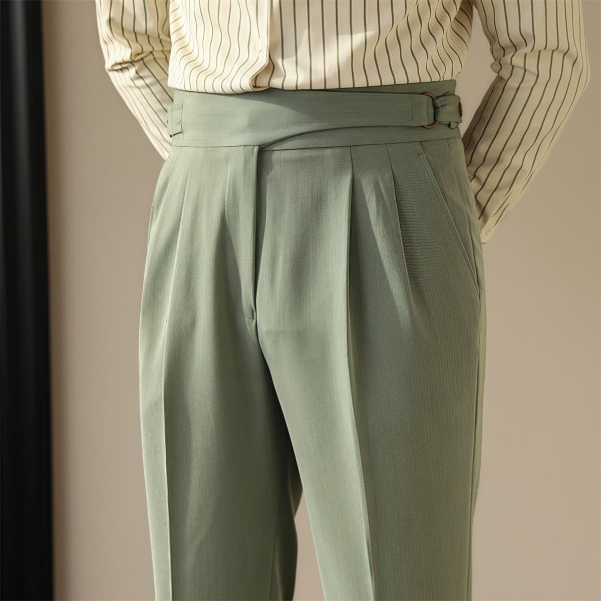 Pantalón de traje business casual recto para hombre