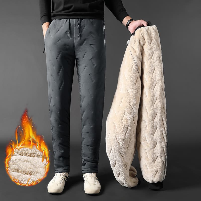 Pantalones invierno hombre con forro polar y bolsillos