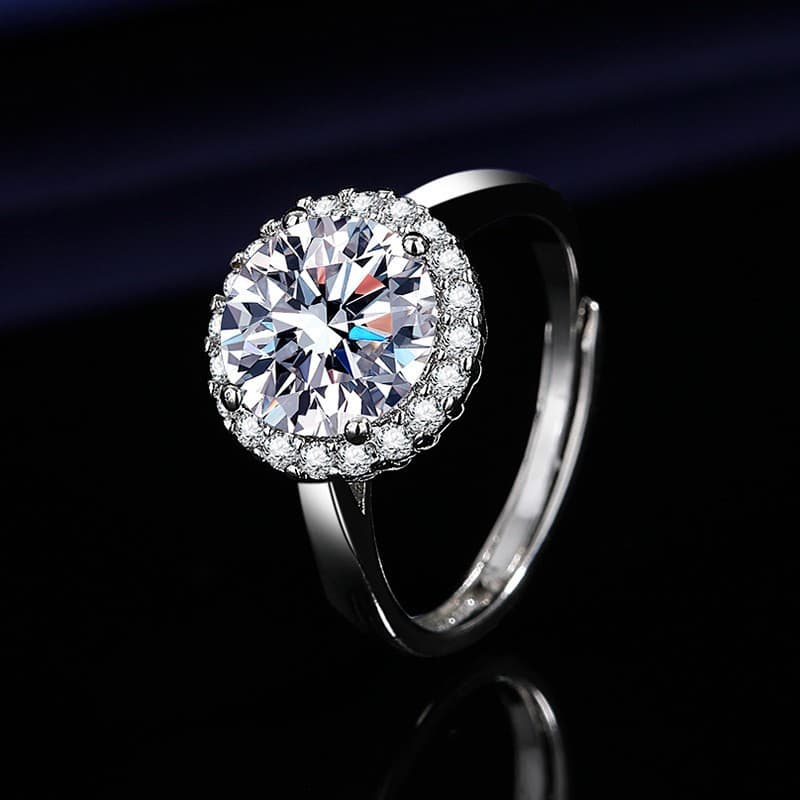 Anillo de compromiso clásico con moissanita simulada 1 quilate