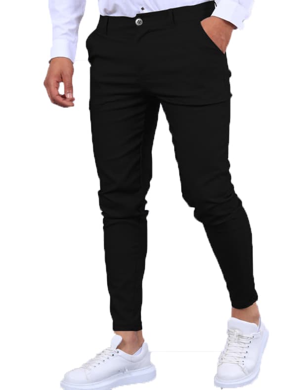 Pantalón hombre negocios casual, ajustado y elástico