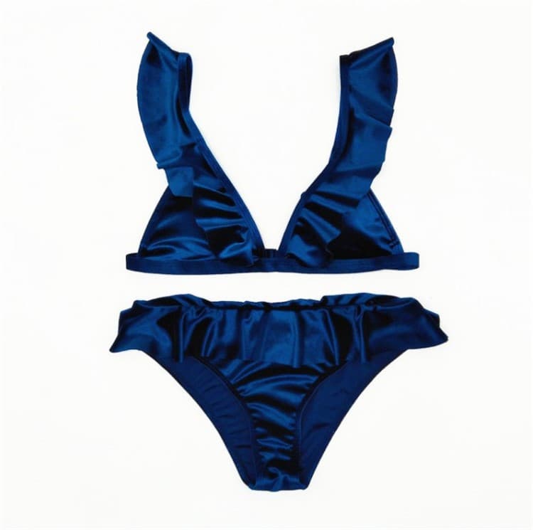 Bikini terciopelo de hielo con volantes para mujer