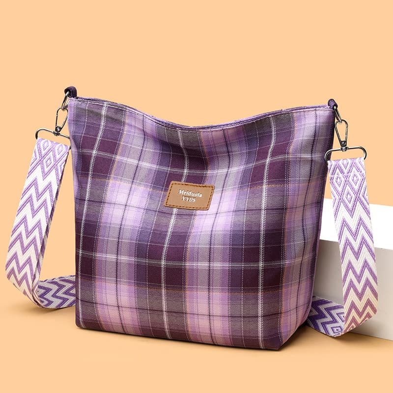 Bolsa mensajero cuadros contraste gran capacidad