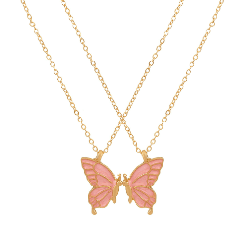 Collar mariposa de 2 piezas con efecto gota de aceite