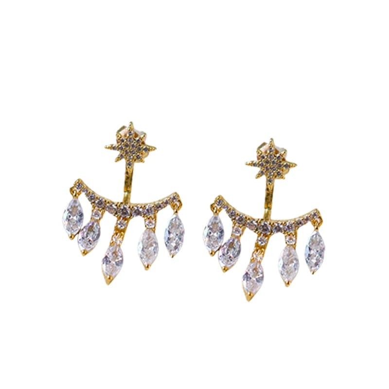 Aretes retro estrella de ocho puntas con circonita
