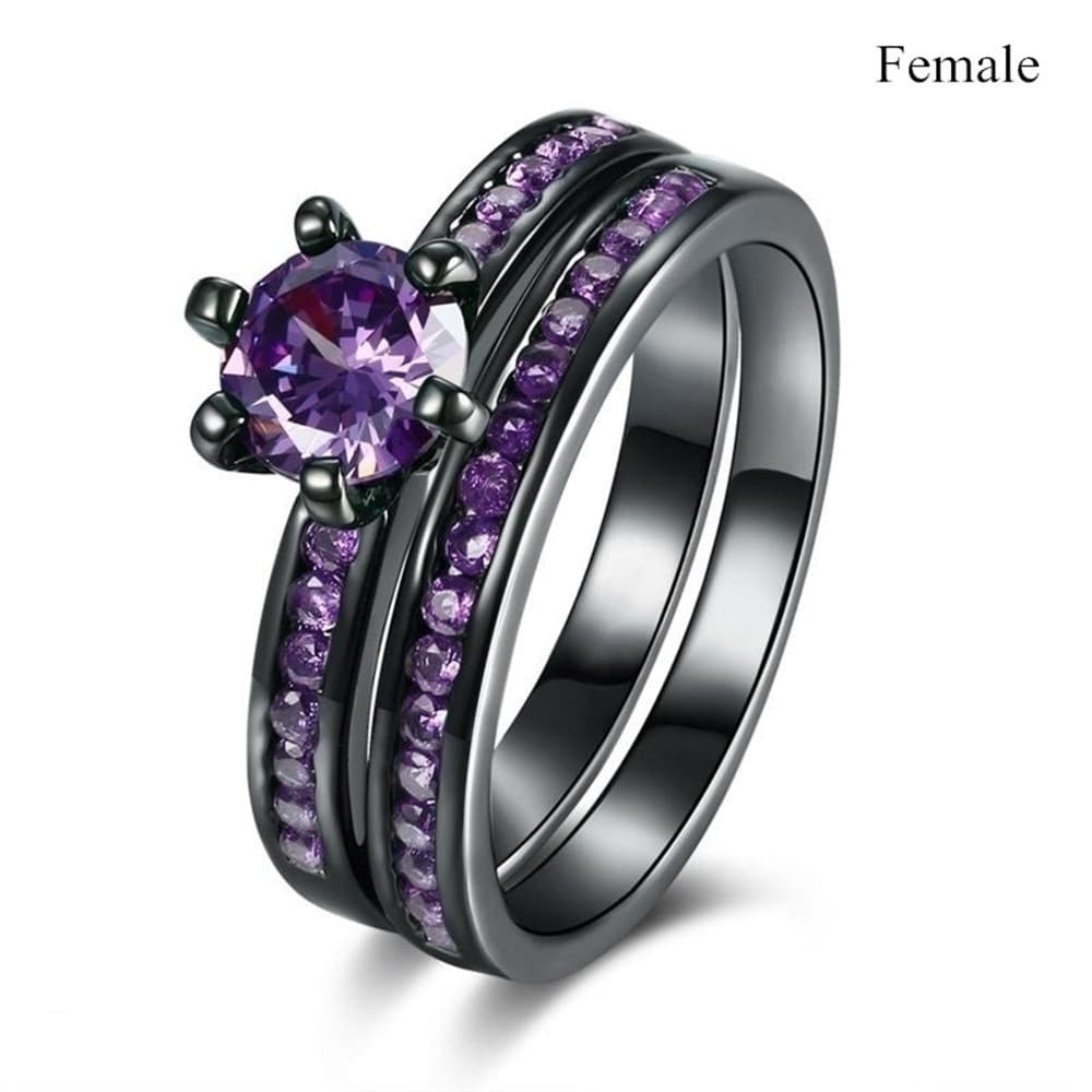Anillo de pareja en púrpura