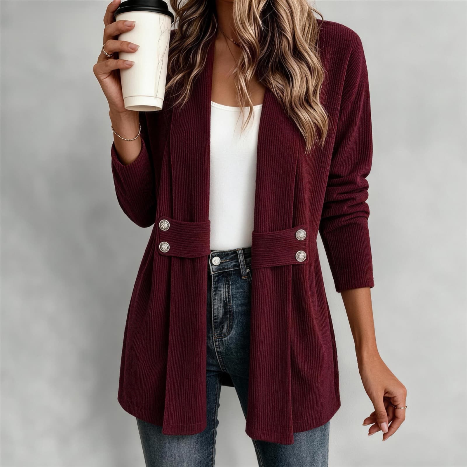 Chaqueta casual mujer ajuste relajado