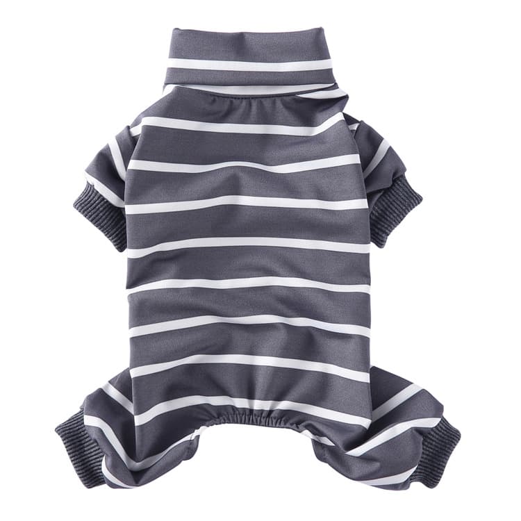 Pijama de perro con rayas de cuello alto