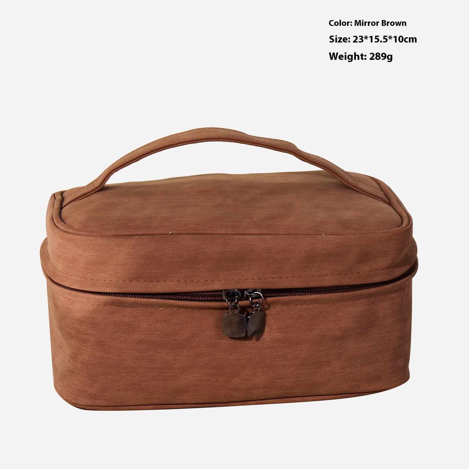 Bolsa de cosméticos de cuero, gran capacidad, estilo minimalista