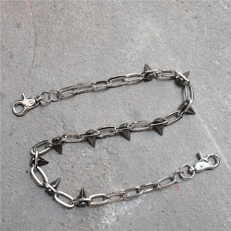 Cadena de cintura estilo punk con remaches