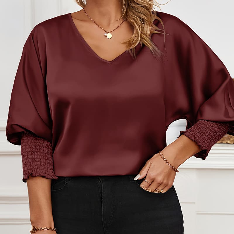 Blusa satinada de estilo elegante para mujer
