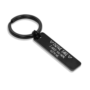 Llavero acero inoxidable con mensaje de seguridad