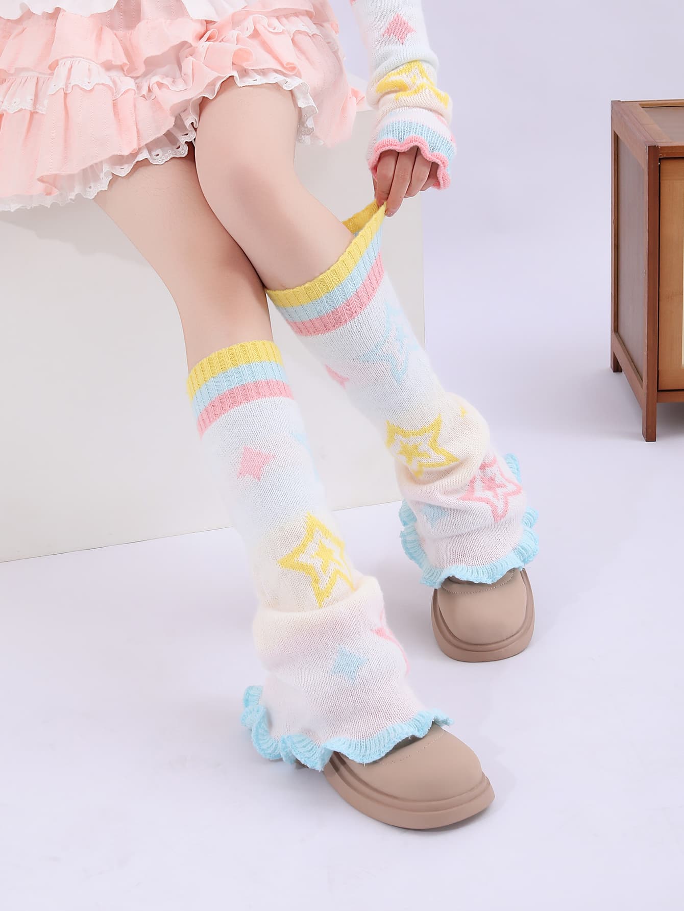 Calcetines slouch Y2K Kawaii con forma de cuernos