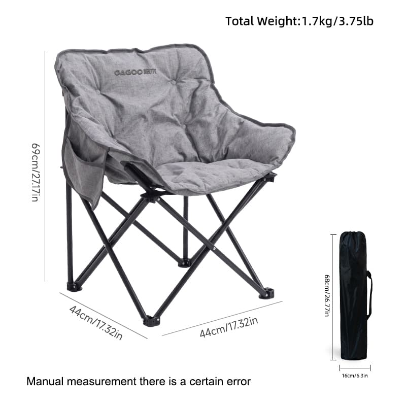 Silla luna plegable acolchada para camping
