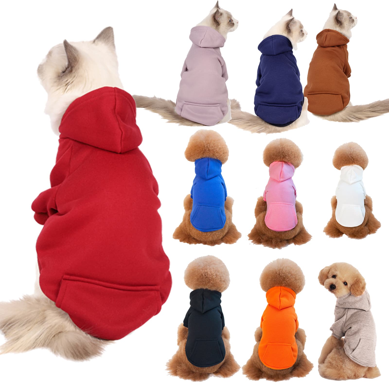 Ropa para perro pequeño con capucha de forro polar