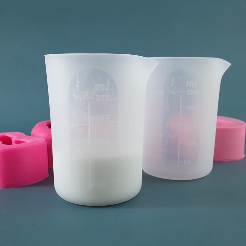 Taza medidora de silicona resistente al calor con graduaciones