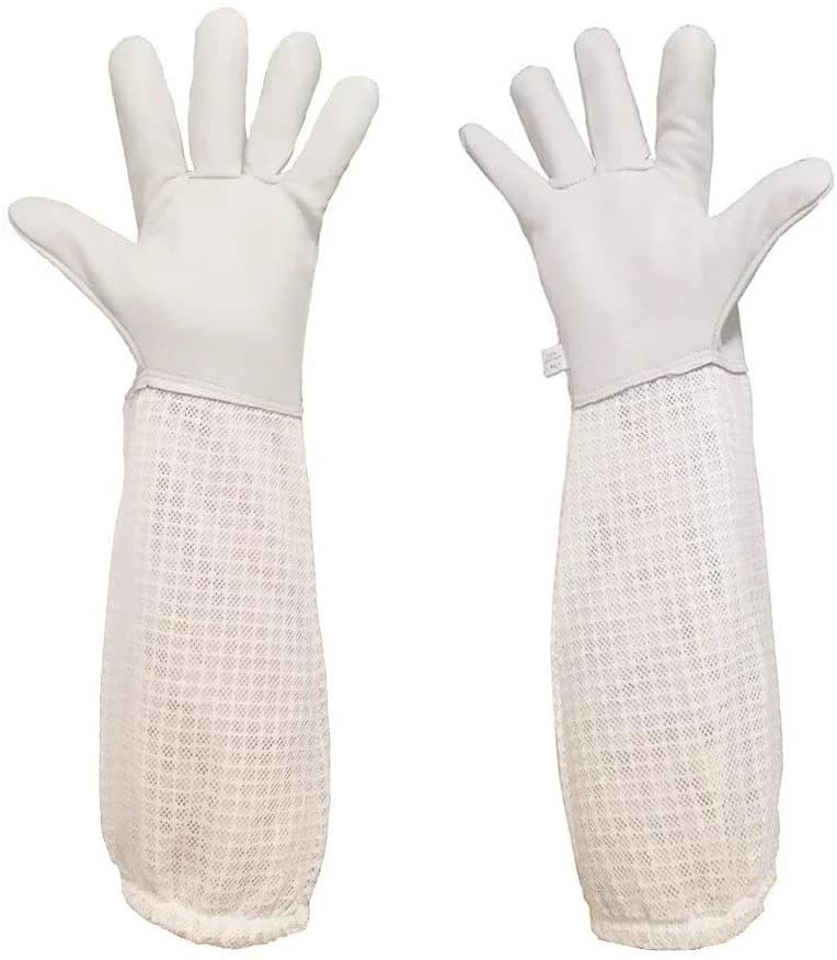 Guantes antiabeja de tres capas transpirables con refuerzo