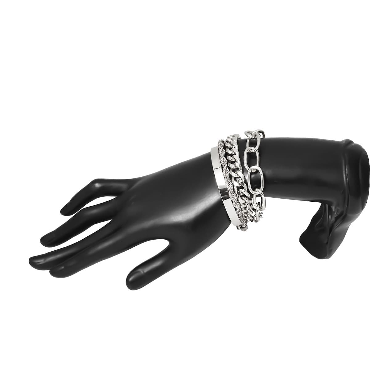 Pulsera de cadena torcida eslabón geométrico