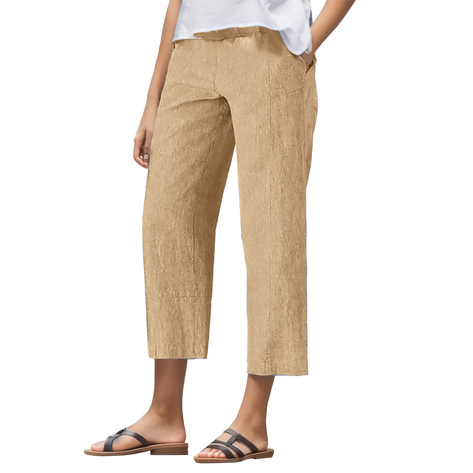 Pantalones harem de cintura alta color sólido