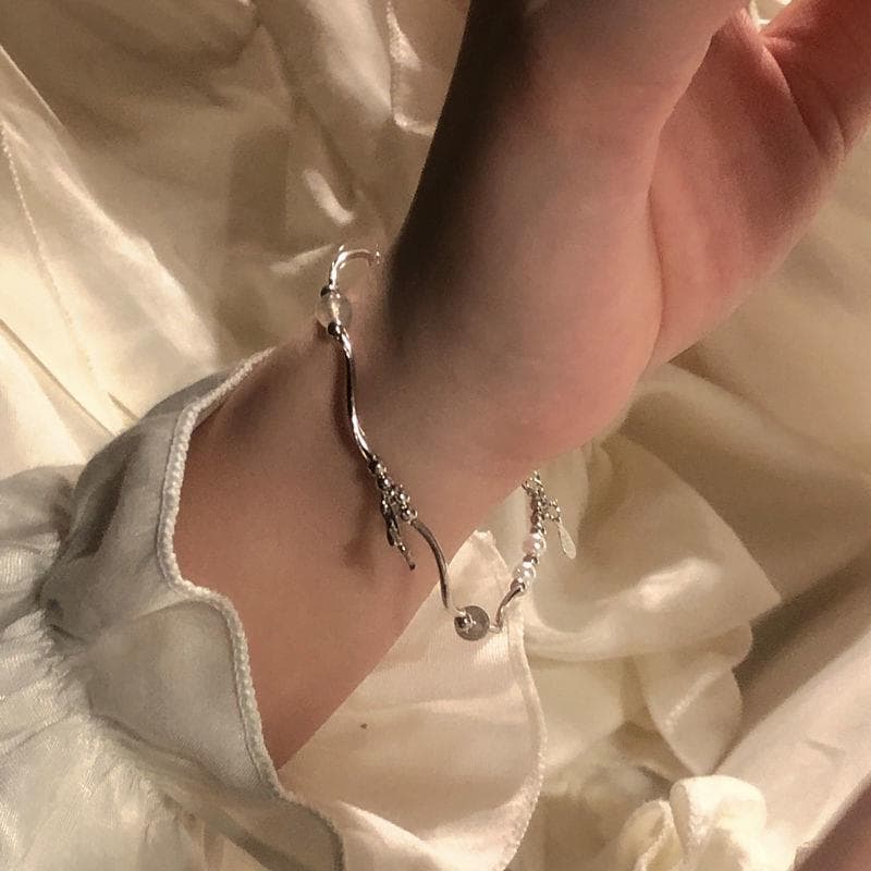 Pulsera cola de sirena con perlas estilo dulce