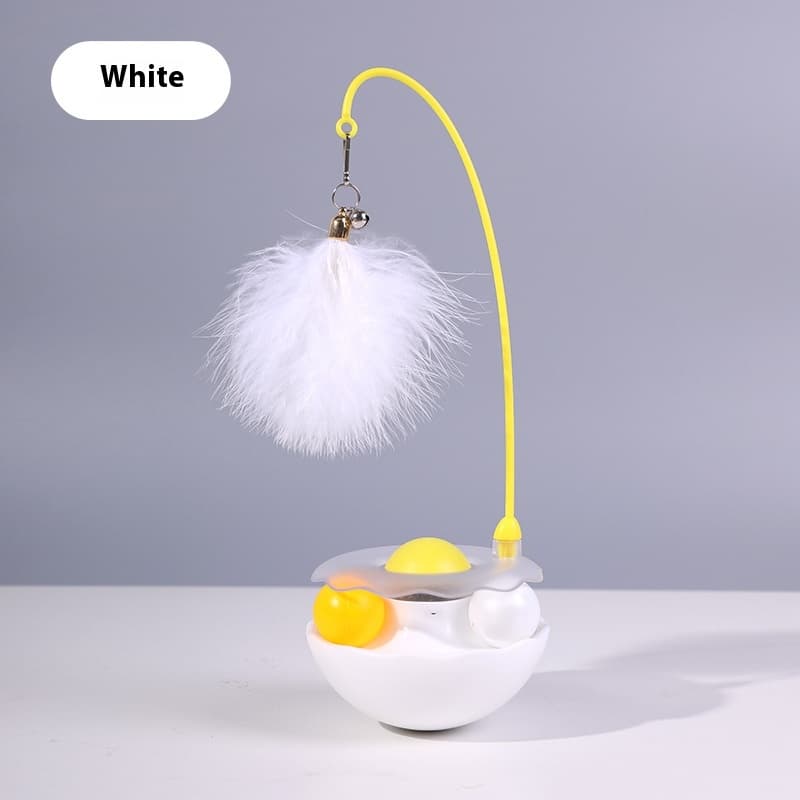 Juguete interactivo para gato con diseño tambaleador y varita con pluma