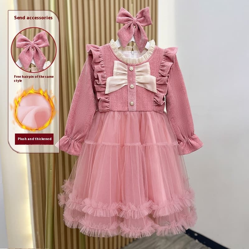 Vestido princesa minimalista de malla para niña
