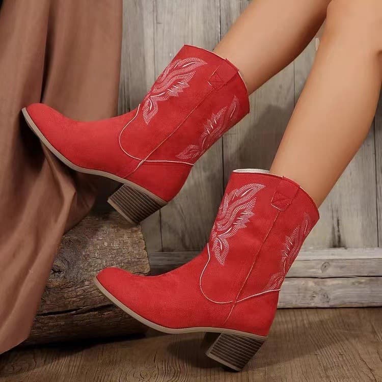 Botas de invierno con tacón robusto para mujer
