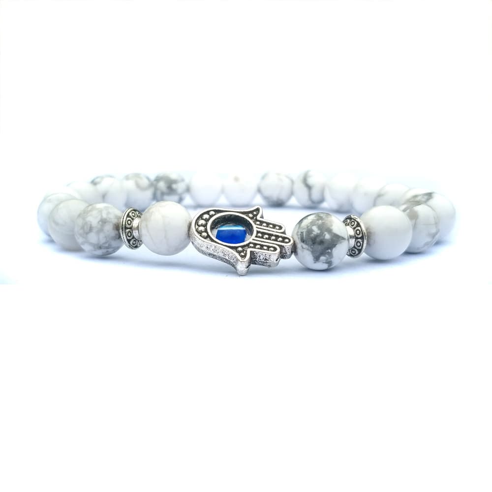 Pulsera piedra ojo turco natural con bergamota
