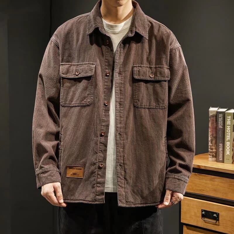 Chaqueta casual suelta de mezclilla para hombre