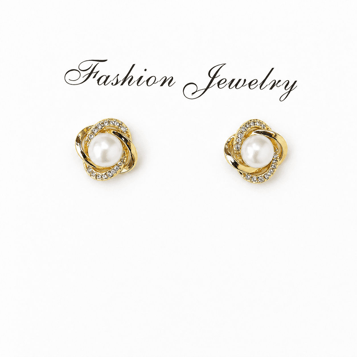 Aretes de perla con diseño entrelazado