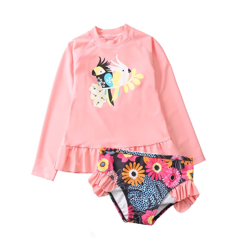 Traje de baño dos piezas para niña con protección solar