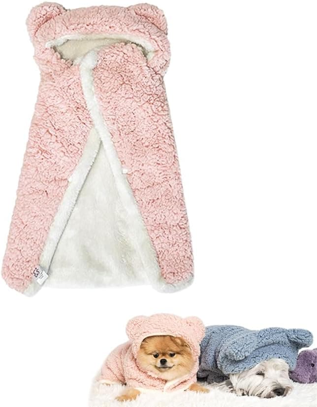 Capa manta para mascotas con capucha en polar