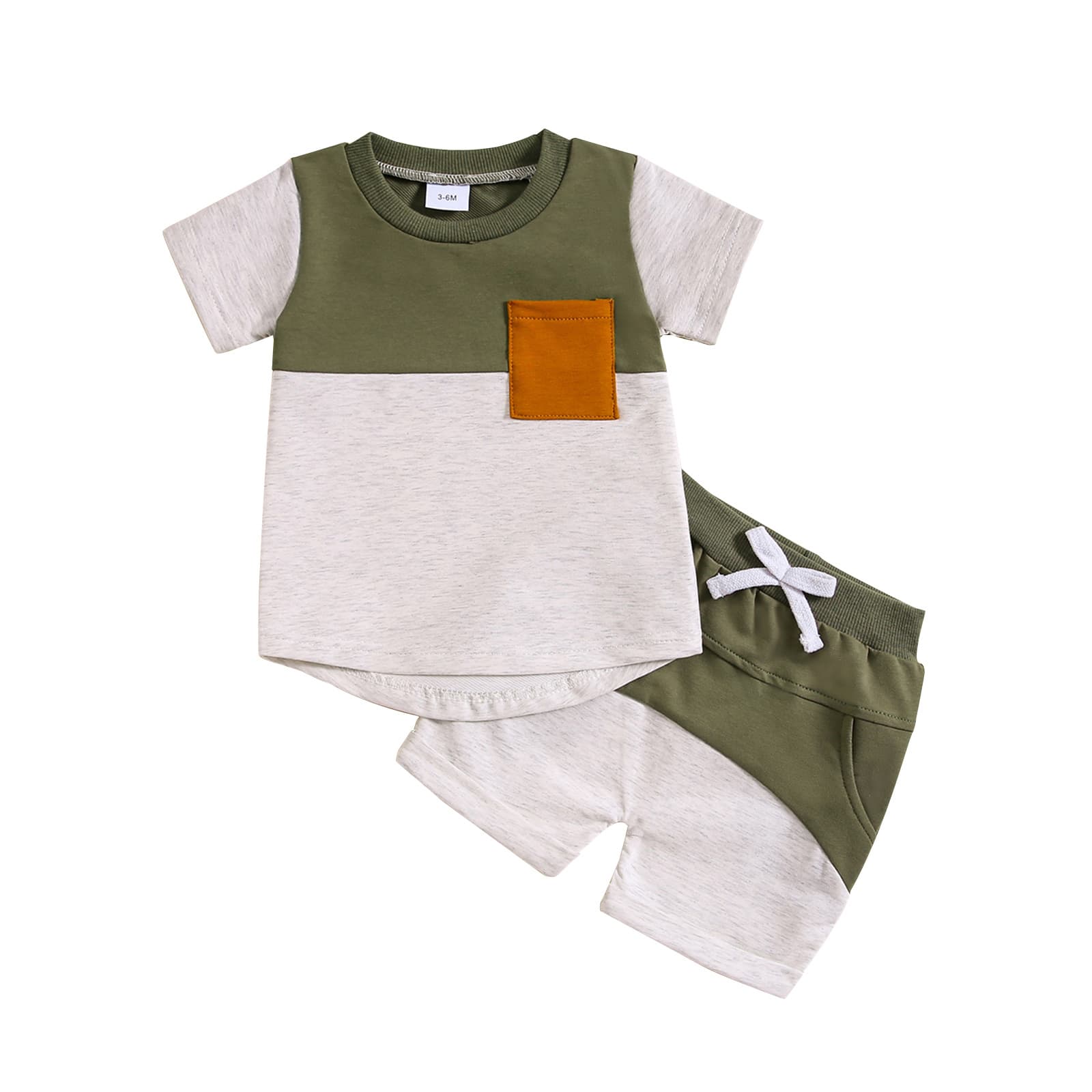 Conjunto de top y shorts con bloques de color para bebé