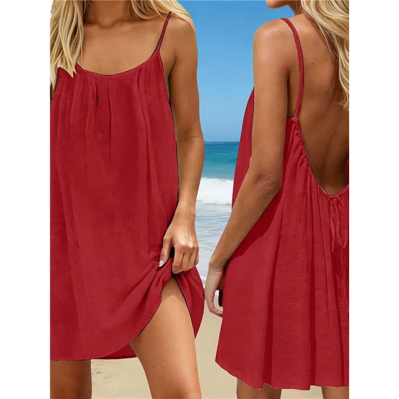 Vestido corto de mujer para playa con tela fresca y diseño ajustado