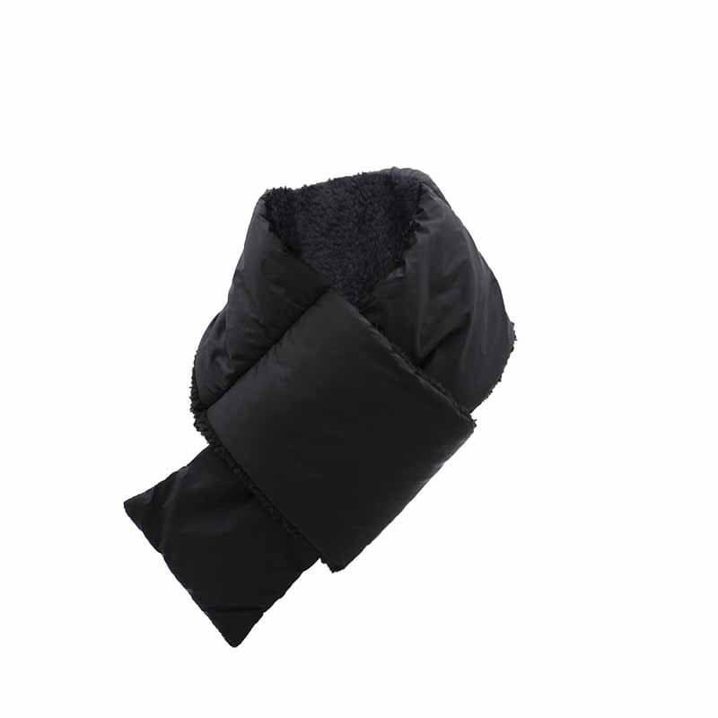 Bufanda de invierno con relleno de plumas, color sólido y cálida
