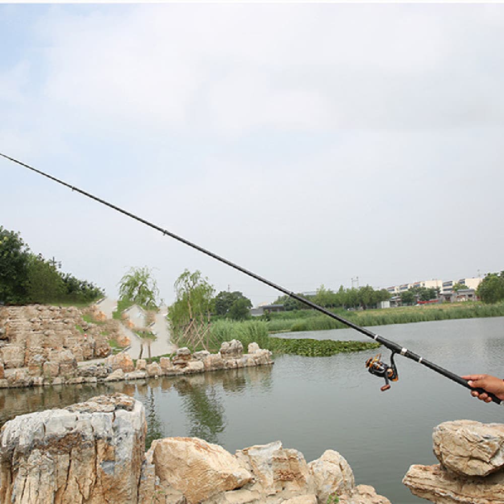 Caña de pesca dual versátil de carbono para mano y mar