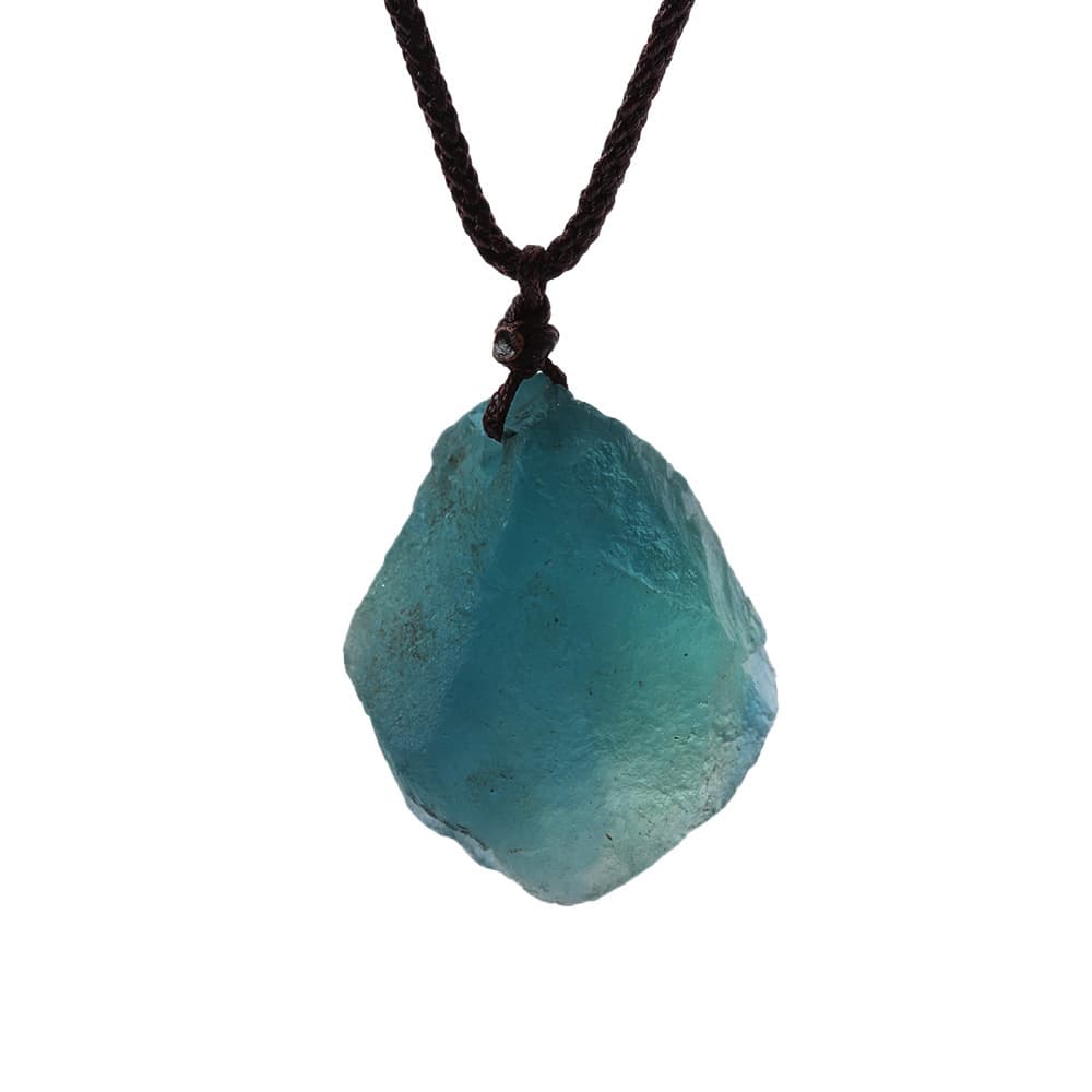 Collar de cuarzo natural con dije de fluorita